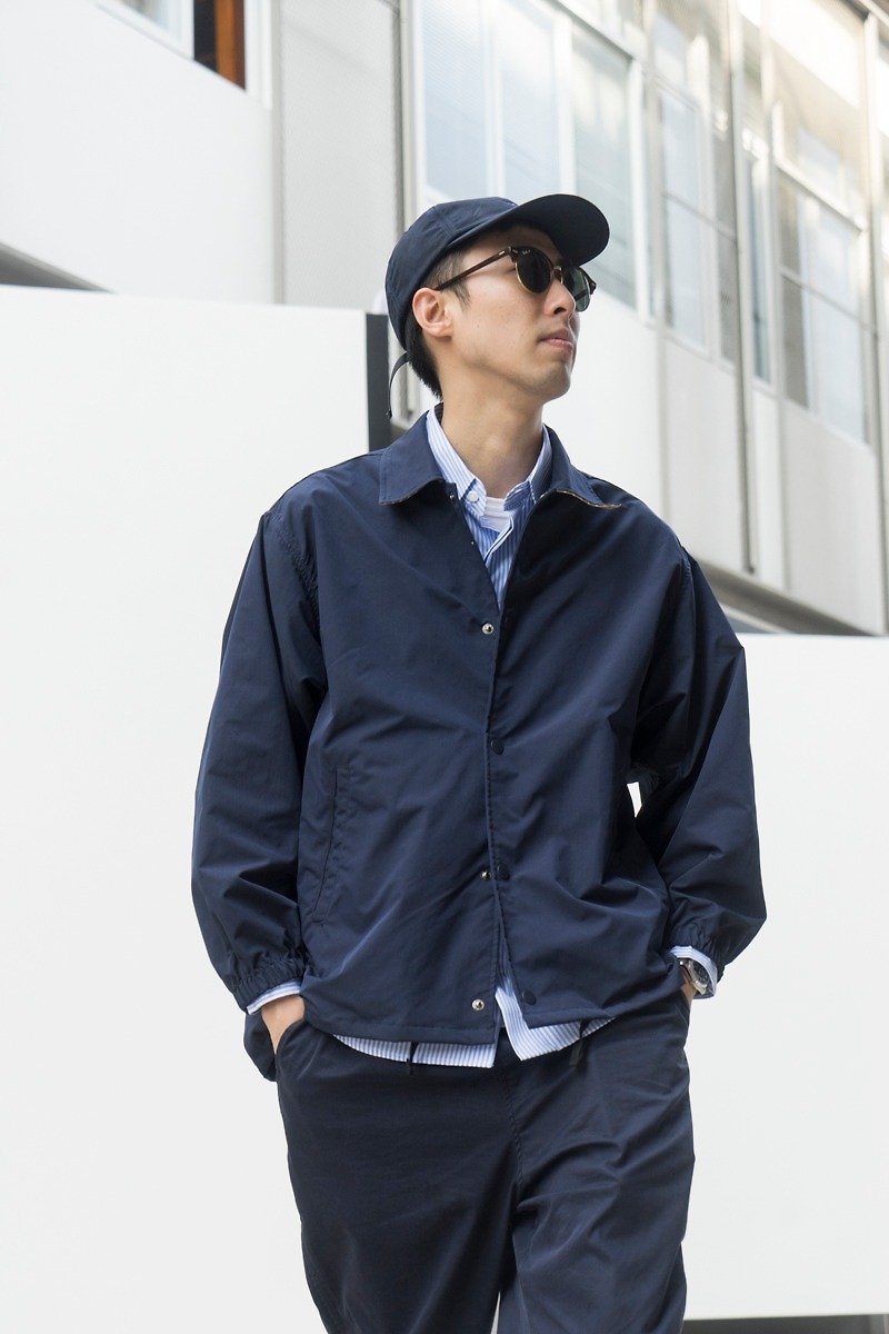 Spring Japanese simple casual coach jacket popular multi-pocket jacket coach jacket - เสื้อโค้ทผู้ชาย - ไนลอน สีน้ำเงิน