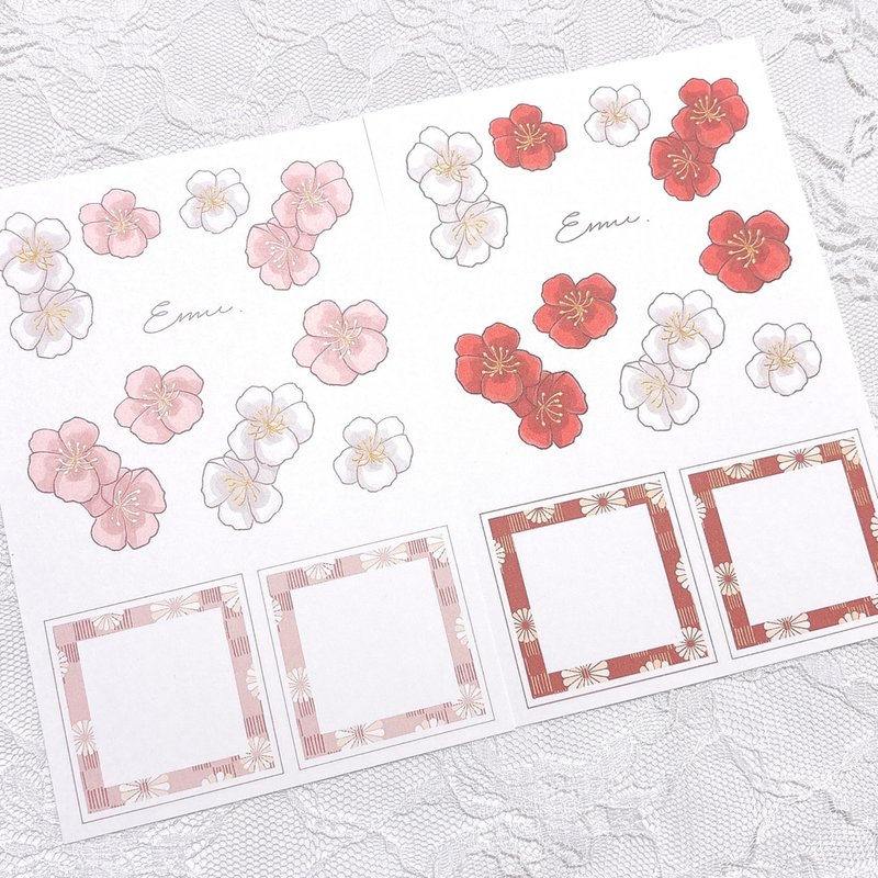 日式花紋 紙張 -013- - 便條紙/便利貼 - 紙 多色