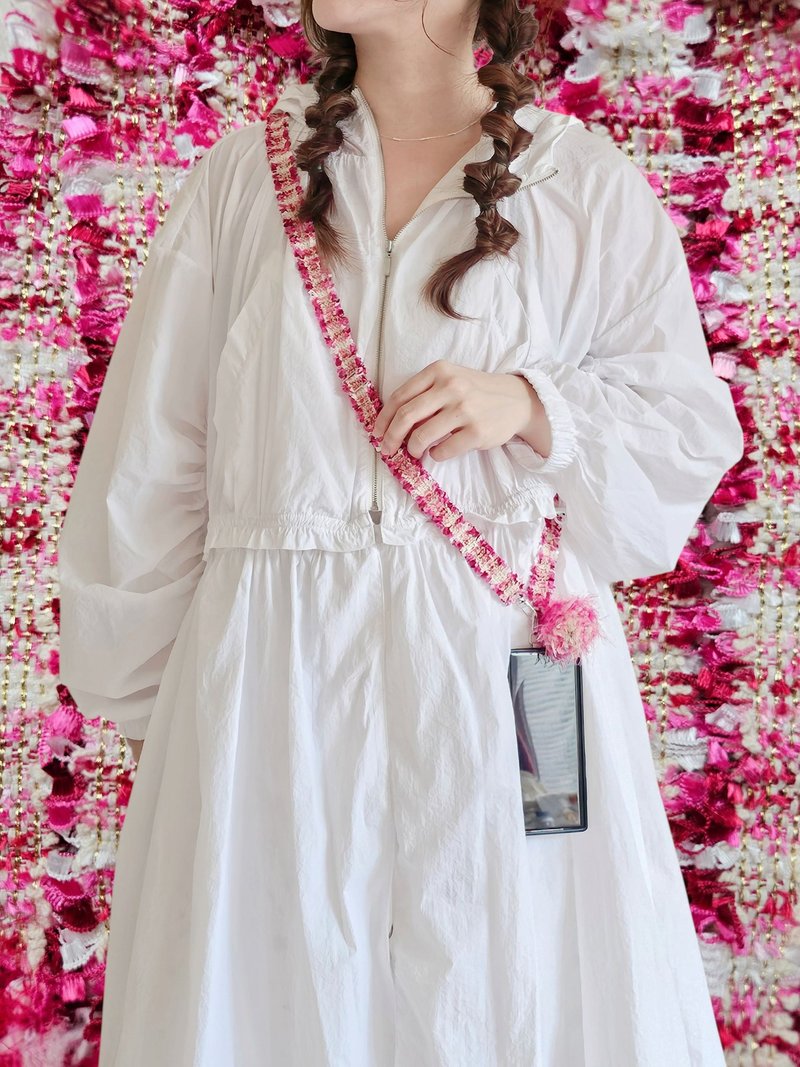 Woven Phone/Bag/Camera Strap - Berry Frost - Lanyards & Straps - Cotton & Hemp Pink