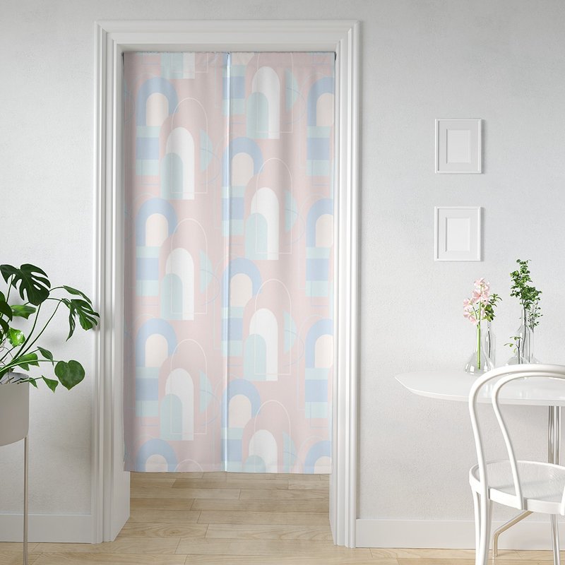 SW printed door curtain HC1117 Sweet Arch soft arc pink arch - ม่านและป้ายประตู - เส้นใยสังเคราะห์ 