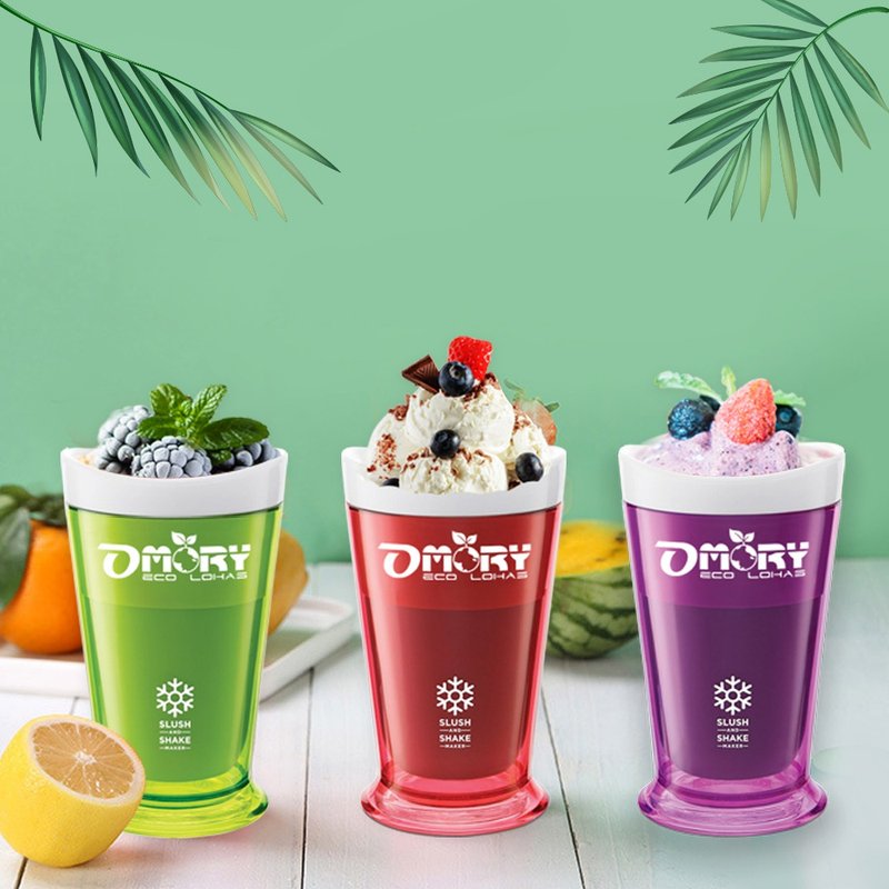 【OMORY】自製清涼冰沙涼夏神奇酷涼奶昔杯 酷涼冰沙杯(附匙)-3色 - 其他杯子 - 其他材質 