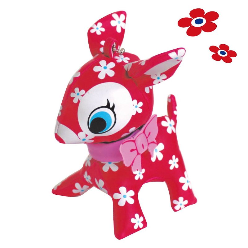 Puchi Babie Key Chain Pop Flower RPK Deer Cute Doll Gift Present Japan - Stuffed Dolls & Figurines - Other Materials Pink