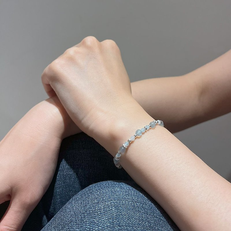Aquamarine 925 sterling silver bracelet - Bracelets - Gemstone Blue