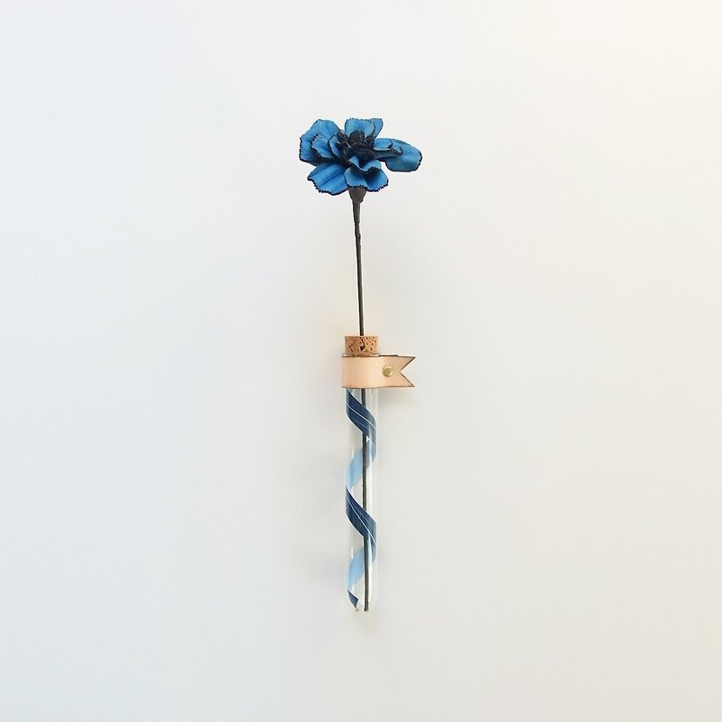 Carnation leather flower-mother's day bouquet - Items for Display - Genuine Leather Blue