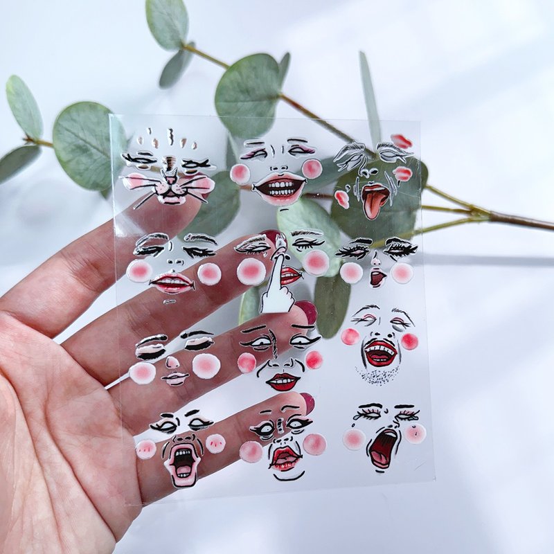 Danding expression sticker crystal transfer sticker - Stickers - Paper Transparent