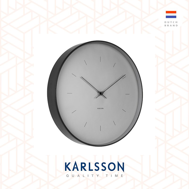 オランダ カールソン 掛け時計 37.5cm バタフライハンズ 大 グレー - 時計 - 金属 グレー