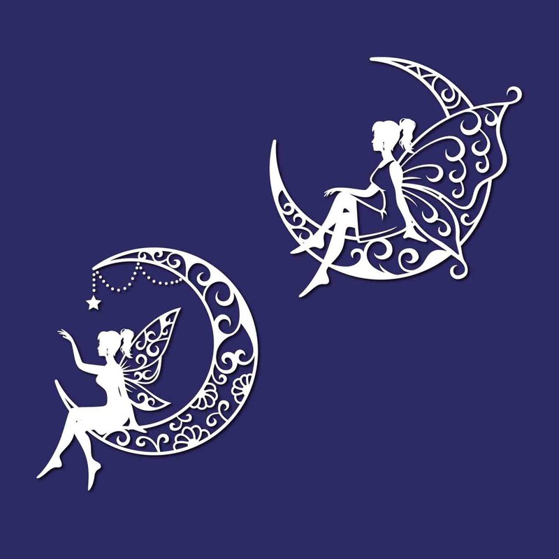 Crescent moon fairy svg, moon fairy template, moon fairy pdf, moon fairy png - 圖文模板設計 - 其他材質 