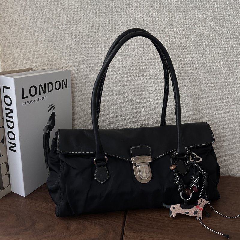 PRADA 普拉達 Push Lock 托特包 - 側背包/斜背包 - 尼龍 黑色