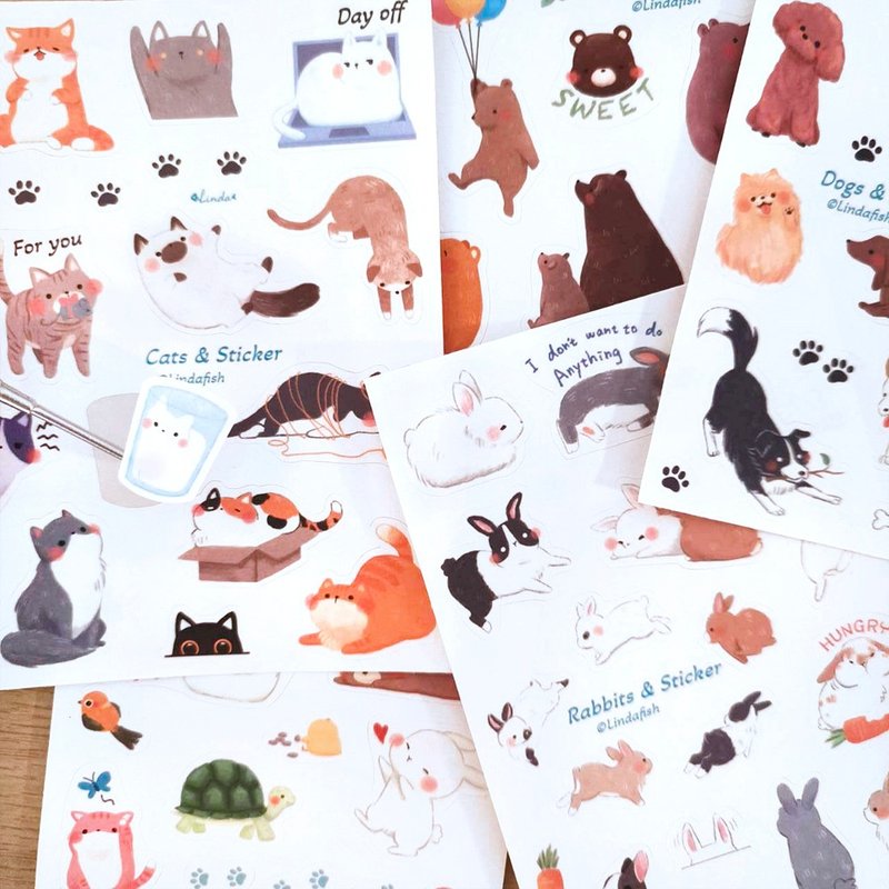 A total of 8 types of handbook stickers with white background - สติกเกอร์ - กระดาษ หลากหลายสี