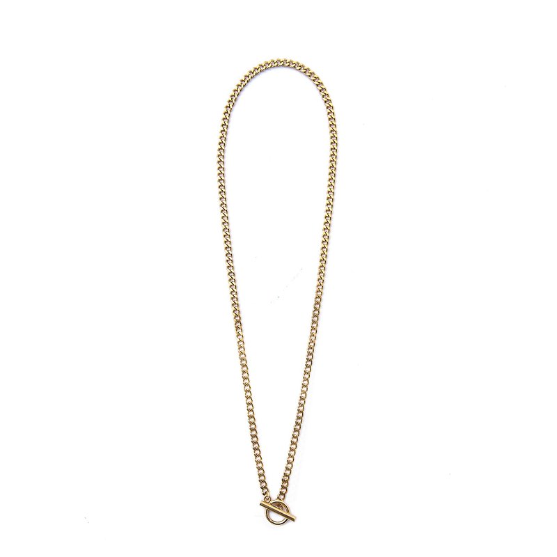 Recovery Thin Flat Necklace (Gold) - Necklaces - Stainless Steel Gold