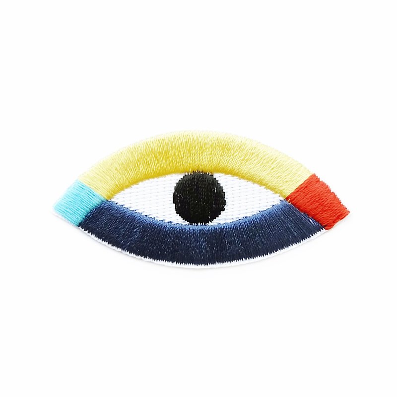 Rainbow eye - embroidered patch - 襟章/徽章 - 繡線 黃色