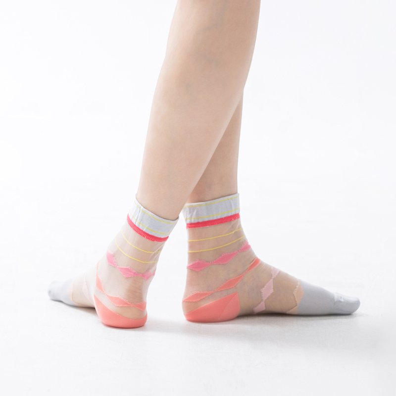 golden threadfin bream 3/4 socks - ถุงเท้า - วัสดุอื่นๆ สึชมพู