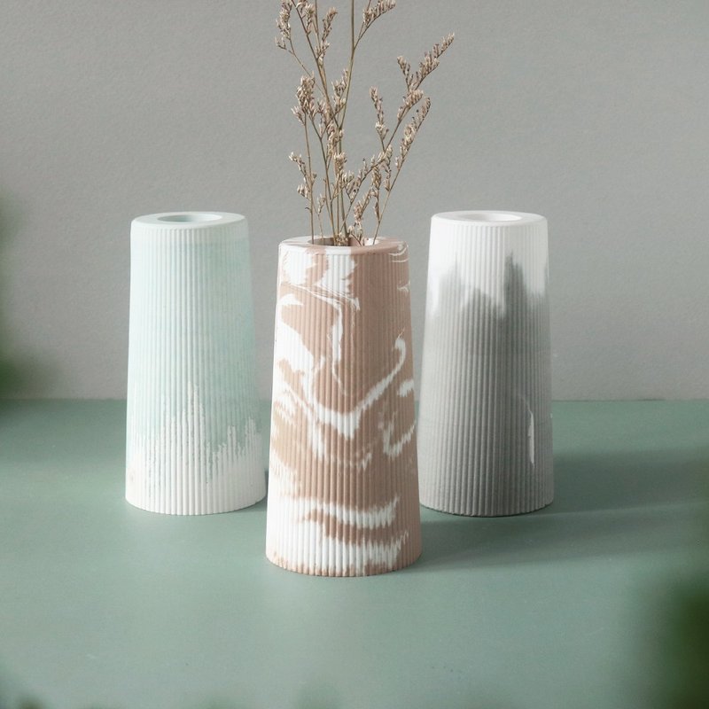 Minimalist Lines [Long Cement Vase] - เซรามิก - ปูน 