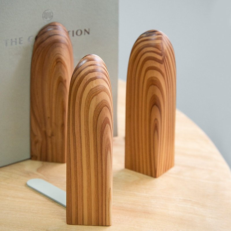 Tomood/ Between Earth and Wood Arch Collection Log Bookends - Bookshelves - Wood Khaki