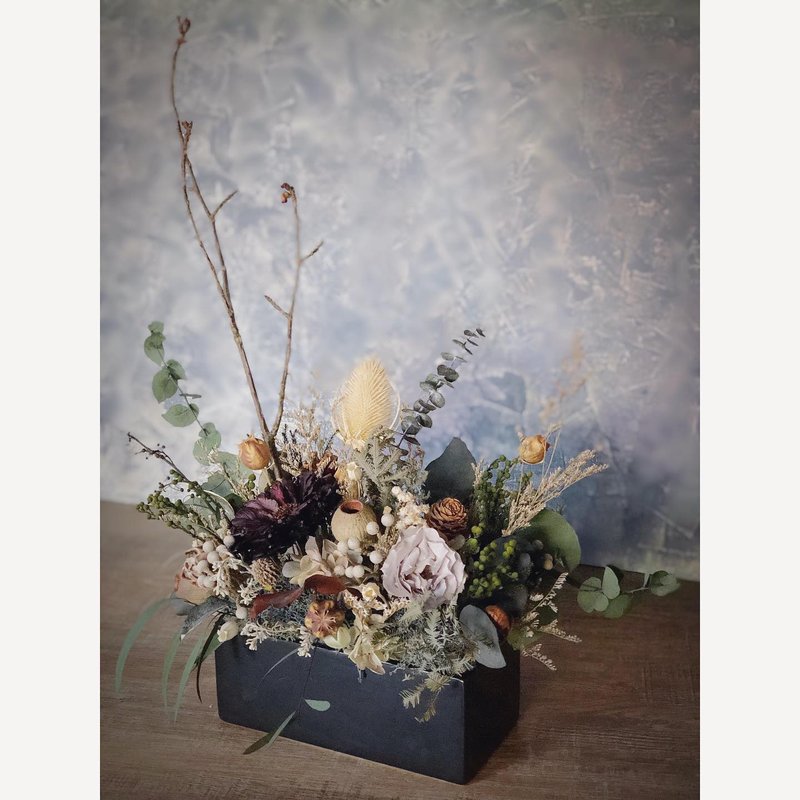 不凋花森林系吐司桌花/宅配限雙北地區,跨縣市需自取 - 乾燥花/永生花 - 其他材質 
