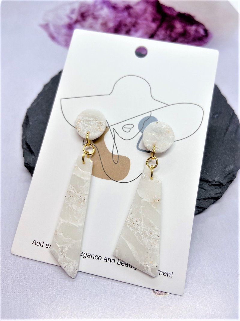 Handcrafted Gold Mottled Marble Drop Earrings