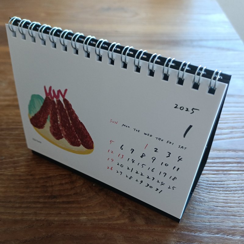 2025 Fried Food Desk Calendar Starting in January 2025 Desk Calendar Fried Food Illustration Japanese Food Illustration - ปฏิทิน - กระดาษ ขาว