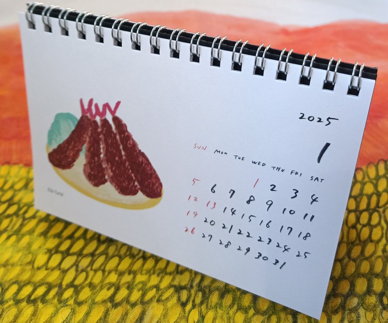 2025 Fried Food Desk Calendar Starting in January 2025 Desk Calendar Fried Food Illustration Japanese Food Illustration - Calendars - Paper White