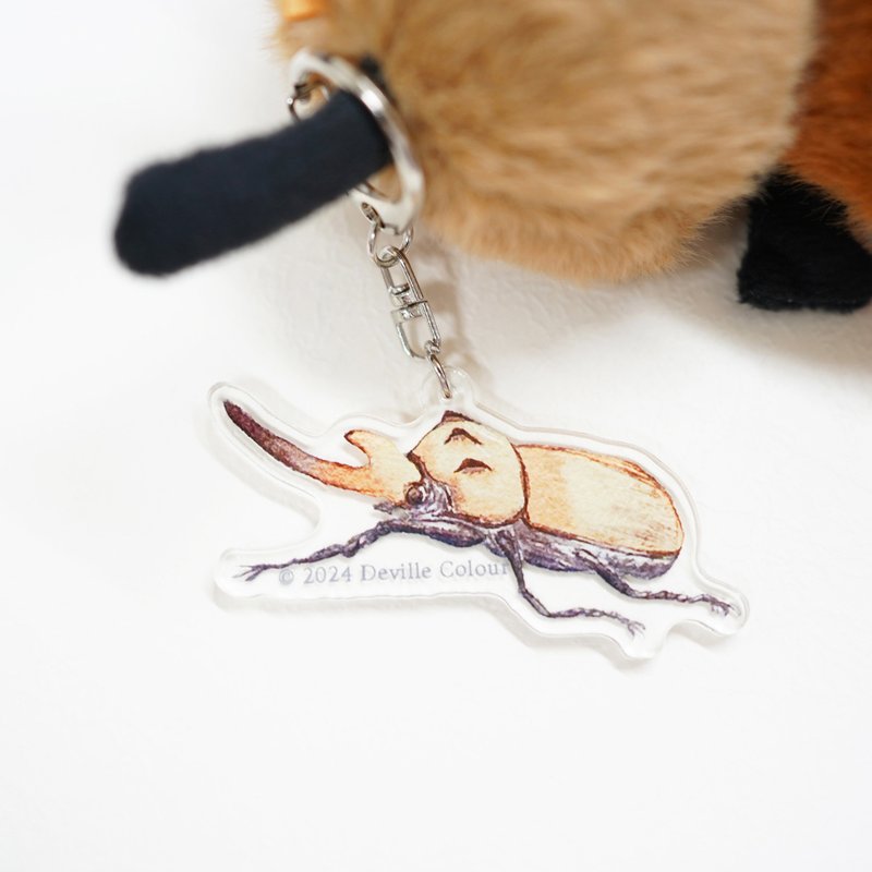 【Mr Beetles - Elephant Beetle】Acrylic Keychain - ที่ห้อยกุญแจ - กระดาษ สีกากี