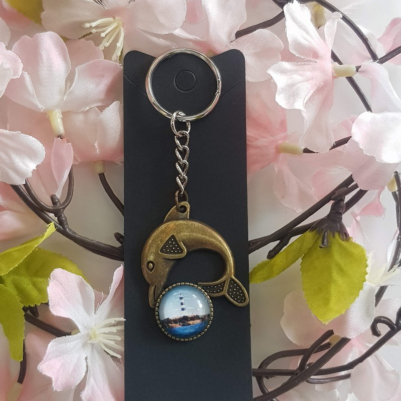 Ocean Wind Keyring-Impression of Douyu·Love of Dolphins - Keychains - Copper & Brass Multicolor