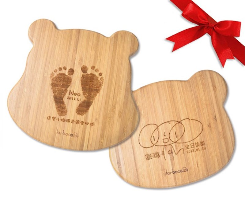 la-boos 竹製兒童餐具組 - 客製化繪畫版 - 彌月禮盒 - 竹 