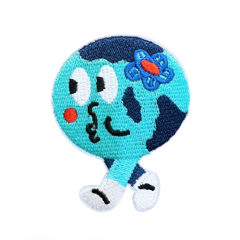 Embroidered Patch New World, Bag Charm, Bag Accessories - 徽章/別針 - 繡線 藍色