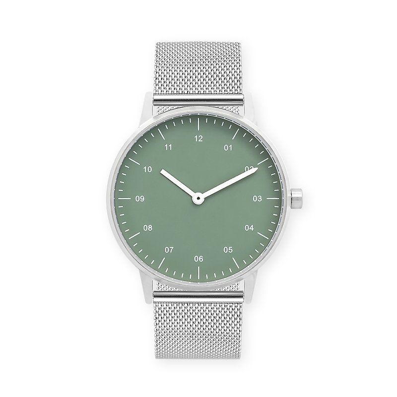 BIJOUONE彼樹灣 B40系列 萌松綠色表盤 不鏽鋼表帶 防水手錶 - 男錶/中性錶 - 不鏽鋼 綠色