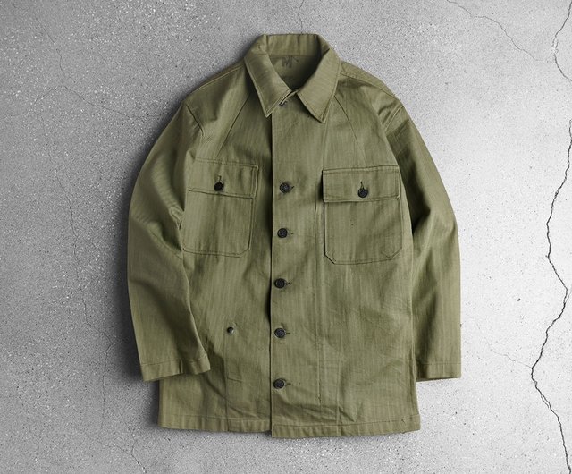 40s VINTAGE US ARMY HBT JACKET - Shop GoYoung Vintage Men's Shirts