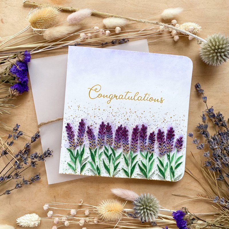 Greeting Card - Congratulations - Lavender - 卡片/明信片 - 紙 紫色