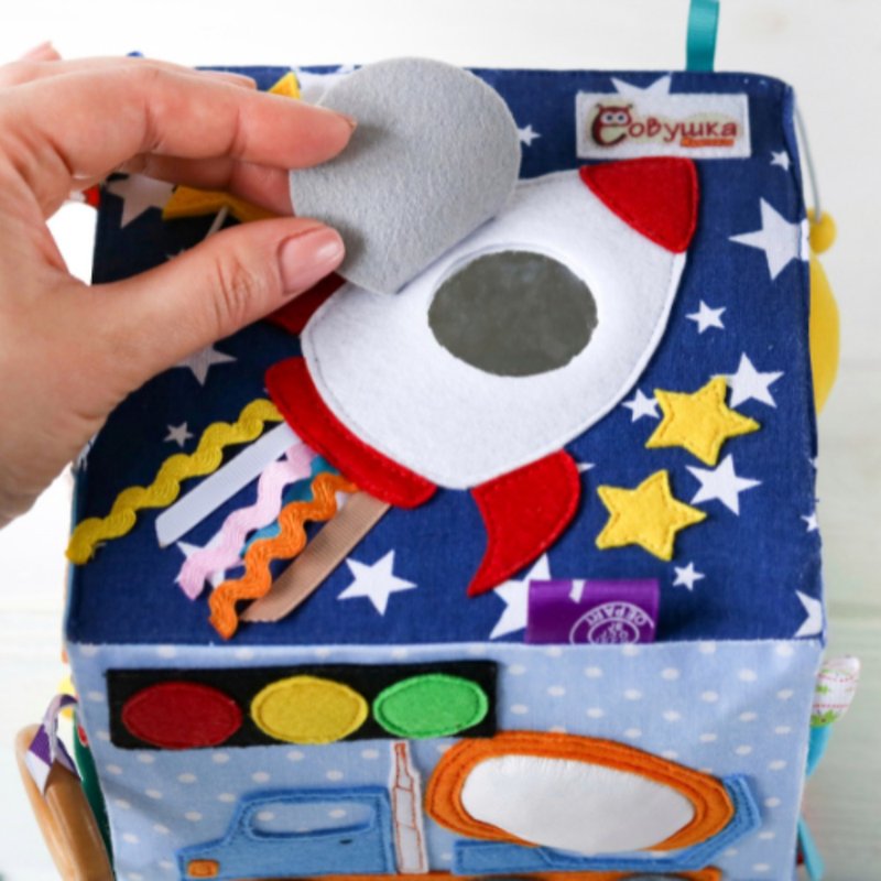 Montessori Cube BABY BOY, toddler toys for fine motor skills - Kids' Toys - Cotton & Hemp 