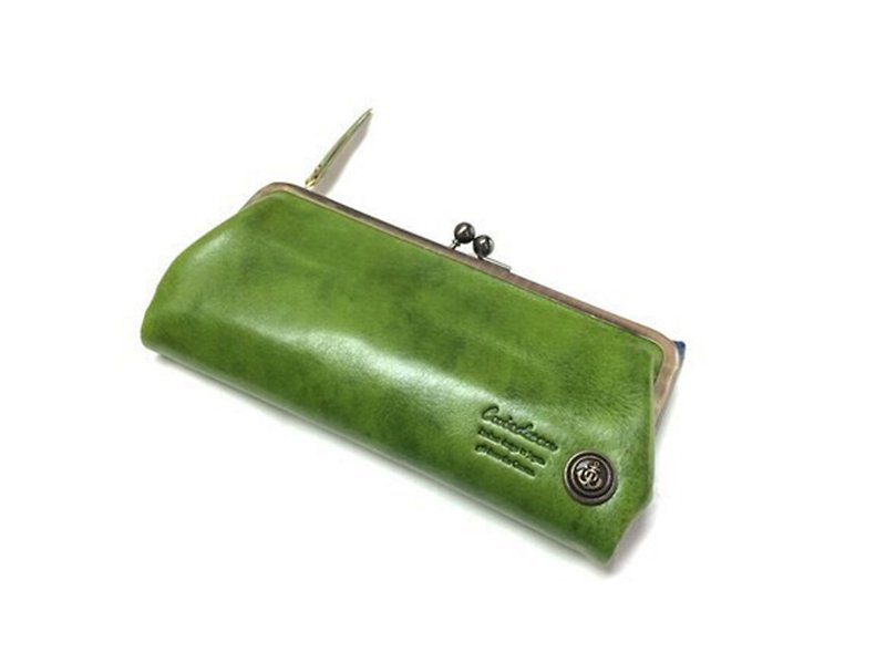 Long wallet slim Italy leather leather wallet - Wallets - Genuine Leather Green