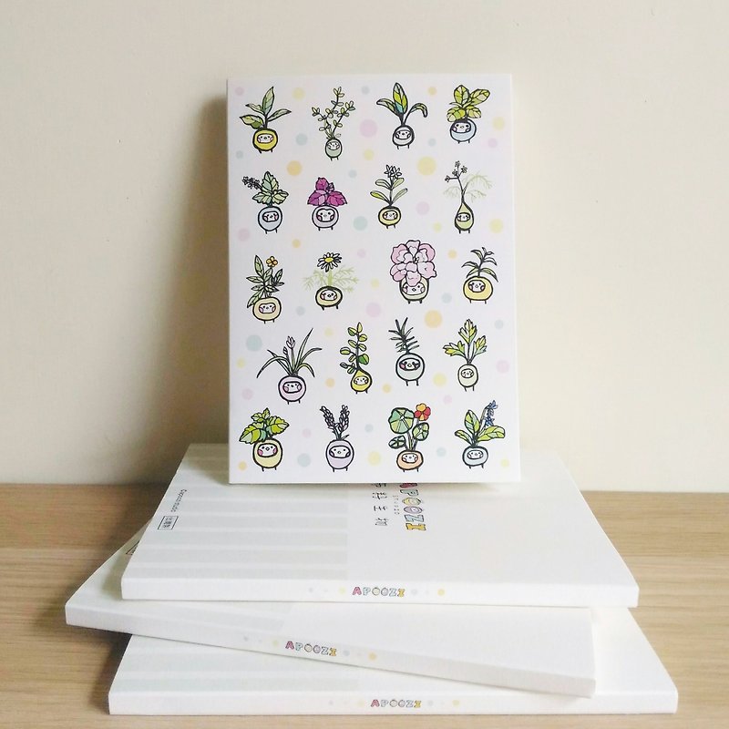 Cloth seed bio-vanilla seed line glue / square / notebook - Notebooks & Journals - Paper Green