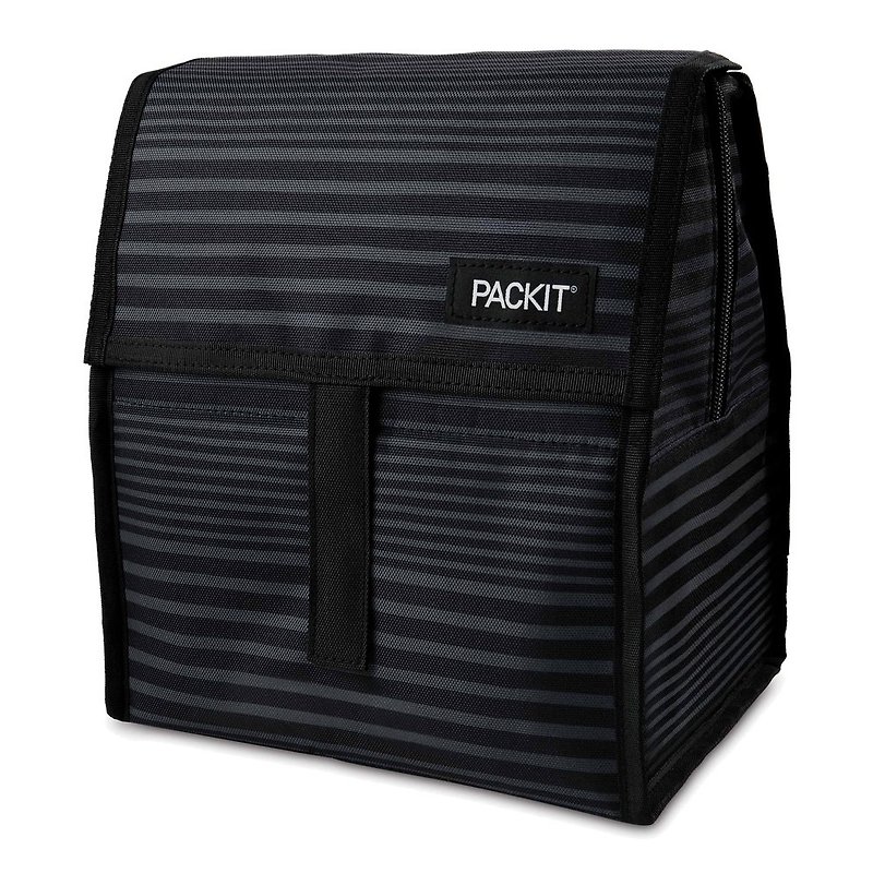 American [PACKiT] Ice Cool New Multifunctional Cooler Bag (Simple Stripes) Cooler Bag/Breast Milk Bag - กระเป๋าคุณแม่ - วัสดุอื่นๆ สีดำ