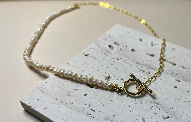 Pearl Bronze OT Necklace - Bracelets - Pearl 