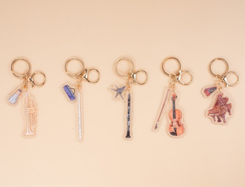 Harpy Studio - Musical instrument shaped keychain pendant - พวงกุญแจ - พลาสติก 