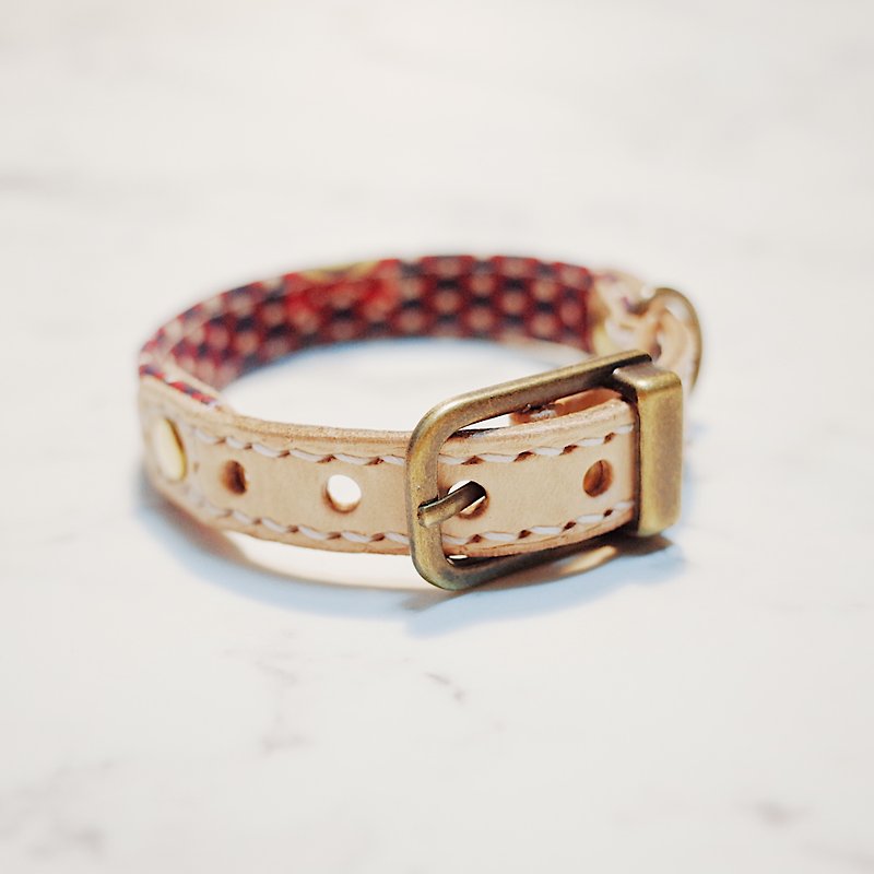 Dog & Cats collars, S size, Pink and cute animal live in the forest - ปลอกคอ - ผ้าฝ้าย/ผ้าลินิน 