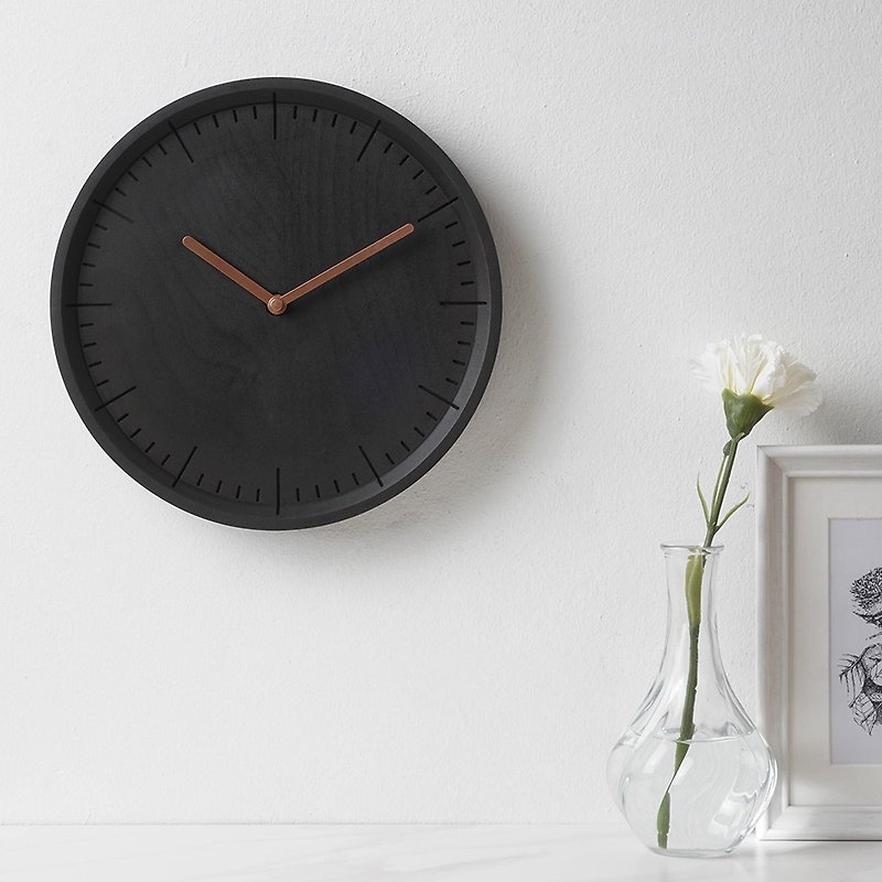 Pana Objects moments of life-black wall clock - นาฬิกา - ไม้ สีนำ้ตาล