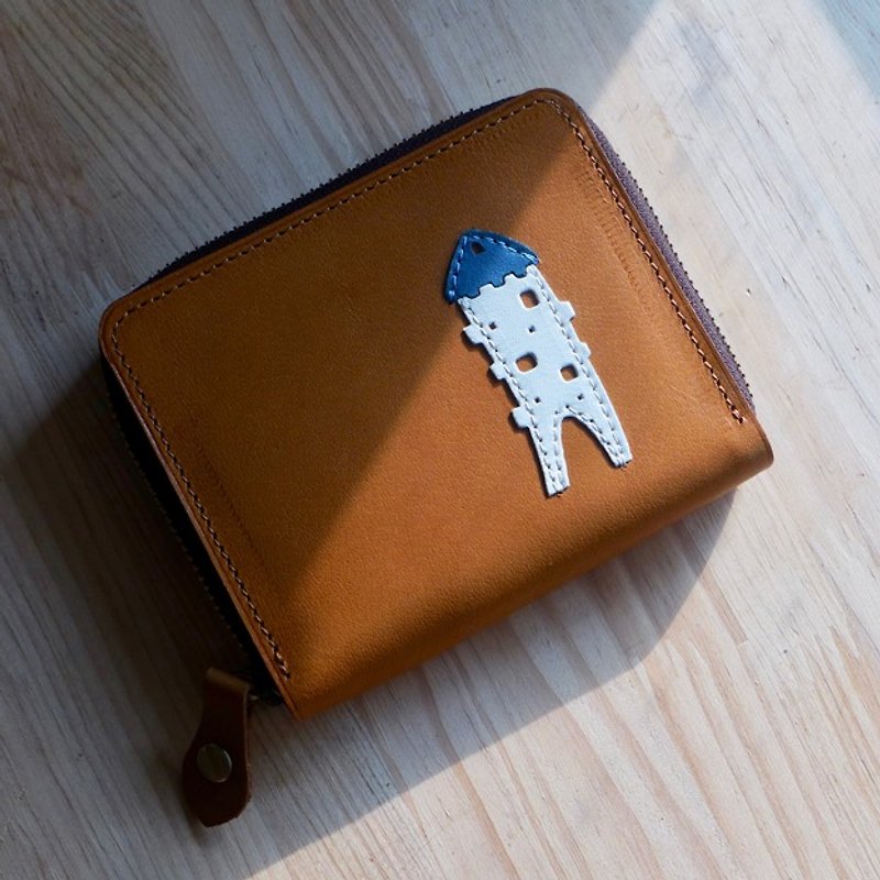 ㄇ word short clip [No. 3 white house wax leather color] - Wallets - Genuine Leather Brown