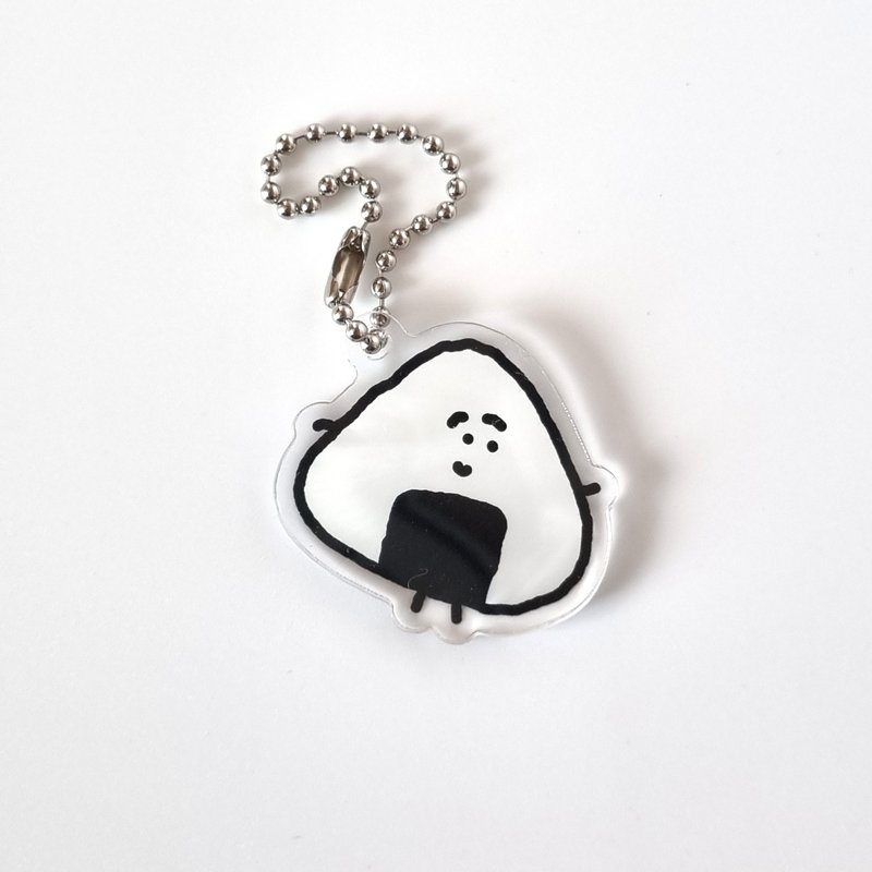 Yum-Yum Acrylic keyring - Triangular rolled-rice gimbap - 鑰匙圈/鑰匙包 - 壓克力 粉紅色