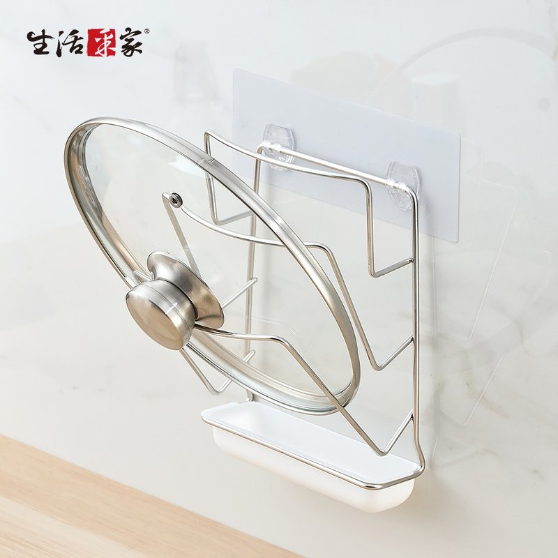 SHCJ LuxiRack wall-mounted three-layer pot lid rack made in Taiwan 304 Stainless Steel - ชั้นวาง/ตะกร้า - สแตนเลส สีเงิน