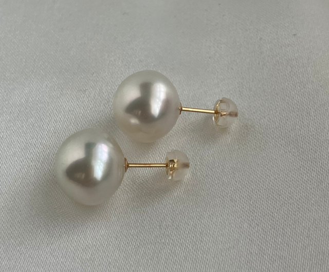 ラスト一点】大玉 南洋真珠 真珠ピアス ボタン型 12mmup 大きくサイズ - ショップ KOKO PEARL JEWELRY ピアス・イヤリング  - Pinkoi