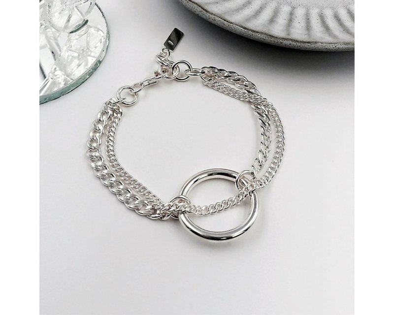 I circle I 925 sterling silver bracelet - สร้อยข้อมือ - เงินแท้ สีเงิน