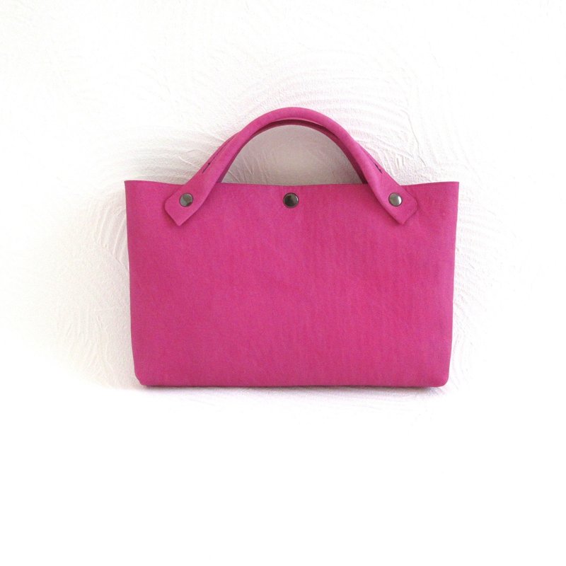 Very popular, convenient and cute mini size, cowhide, bag-in-bag, all pink, 067 - กระเป๋าถือ - หนังแท้ สึชมพู