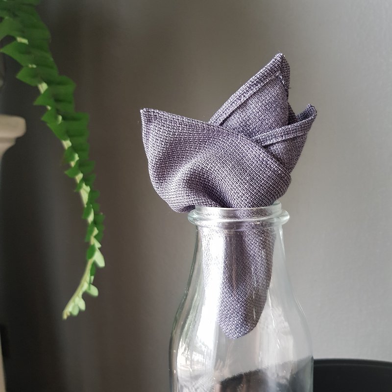 Pocket Square - Texture Plain (Blue-Purple) - ผ้าเช็ดหน้า - เส้นใยสังเคราะห์ สีน้ำเงิน