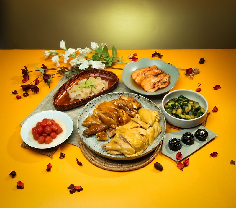 [Temperature Controlled Delivery] Mother’s Day Cantonese Classic Family Banquet Set – Smoked Taiye Chicken Dishes - Prepared Foods - Fresh Ingredients Khaki