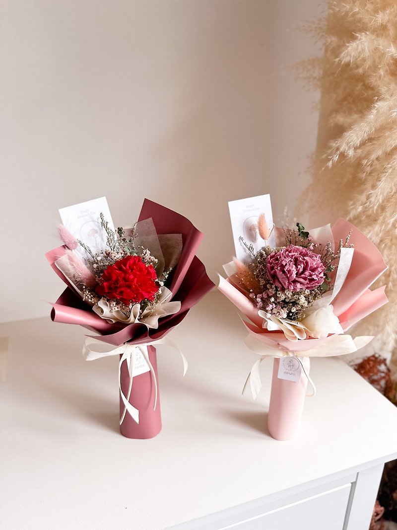 Everlasting Carnation Bouquet Mother's Day Valentine's Day Corporate Gift Everlasting Flower Dried Flower Bouquet - Dried Flowers & Bouquets - Plants & Flowers 