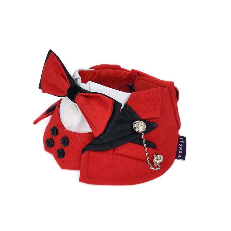 【Momoji】Pet Bib - Kingsway (04-Scarlet Red) - Clothing & Accessories - Polyester Red