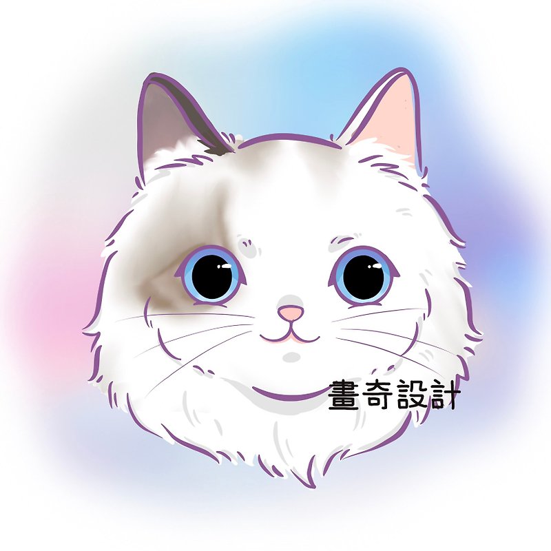 Siyanhui customized pet painting Q version pet cartoon Q version pet painting birthday gift illustration - ภาพวาดบุคคล - วัสดุอื่นๆ 