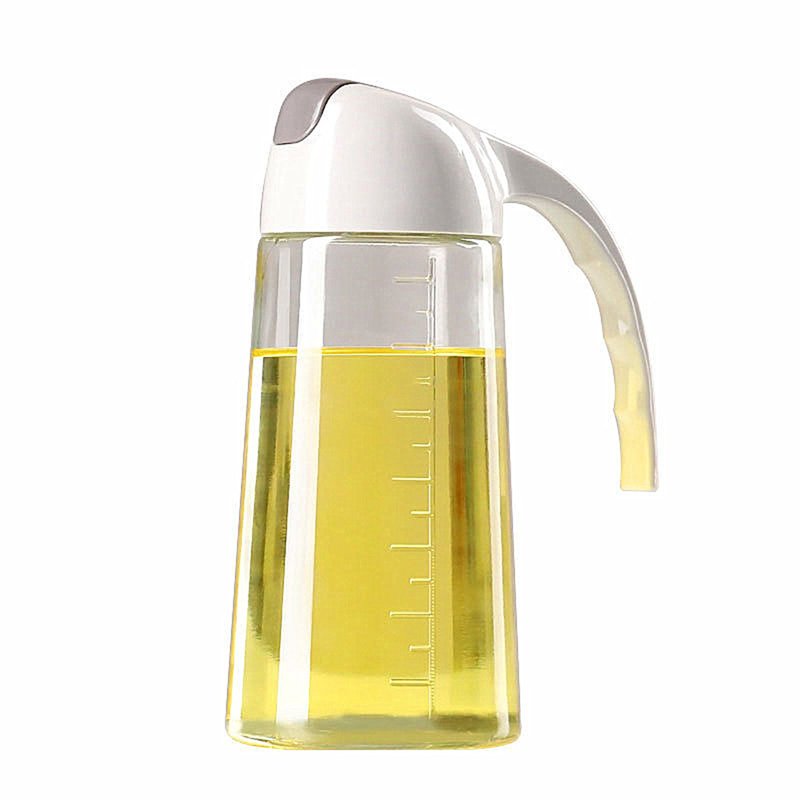 diseno 廚房自動開合玻璃油壺 630ml - 灰色 - 廚具 - 玻璃 銀色