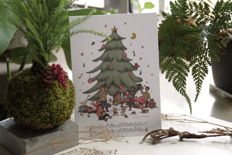 Christmas Cards - Christmas Tree Playing Party - การ์ด/โปสการ์ด - กระดาษ สีเขียว